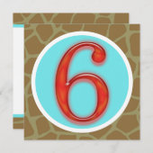 パーソナライズな第6誕生日の招待状 招待状 (正面/裏面)