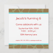 パーソナライズな第6誕生日の招待状 招待状 (裏面)
