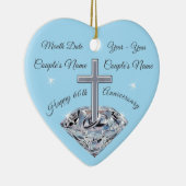 パーソナライズな第60結婚記念日のギフト セラミックオーナメント (右)