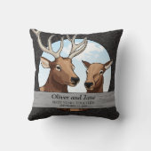 パーソナライズな第60結婚記念日、オオシカ クッション (裏面)