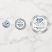 パーソナライズな第60記念日の紙吹雪、ダイヤモンド コンフェッティ (正面)