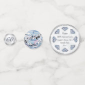 パーソナライズな第60記念日の紙吹雪、ダイヤモンド コンフェッティ (裏面)