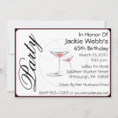 パーソナライズな第65誕生日のパーティの招待状 招待状 (正面)