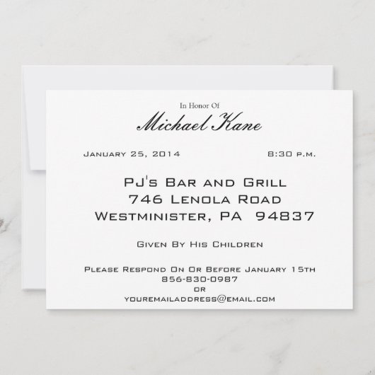 パーソナライズな第69バースデーパーティ招待状 招待状 (裏面)