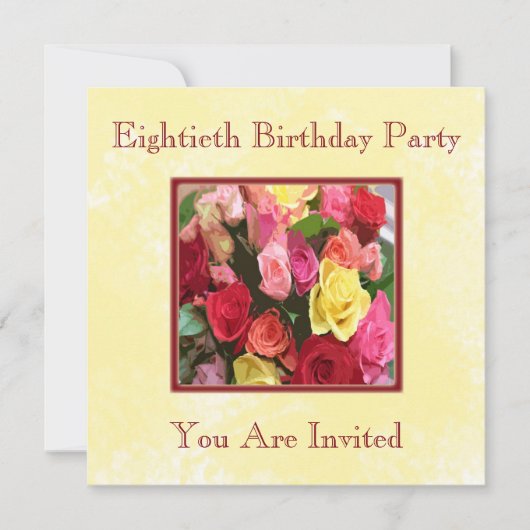 パーソナライズな第80バースデーパーティ招待状 招待状 (正面)