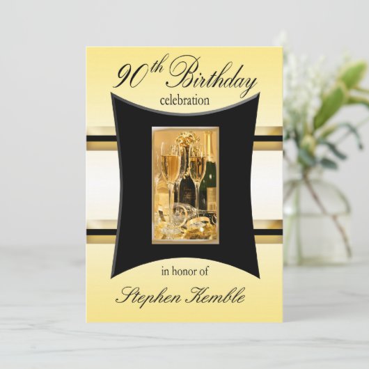 パーソナライズな第90バースデーパーティ招待状 招待状 (スタンド正面)