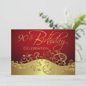 パーソナライズな第90バースデーパーティ招待状 招待状 (スタンド正面)