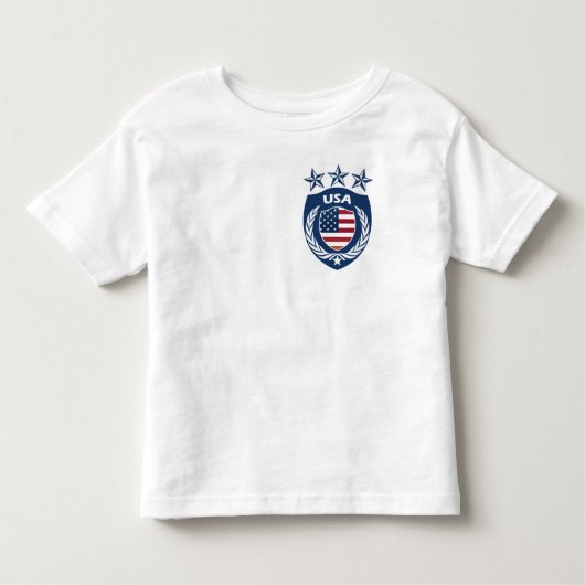パーソナライズな米国のスポーツのジャージーの幼児のTシャツ トドラーTシャツ (正面)
