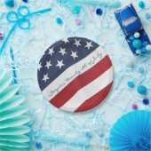 パーソナライズな米国旗の紙皿 ペーパープレート (パーティー)