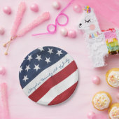 パーソナライズな米国旗の紙皿 ペーパープレート (パーティー)