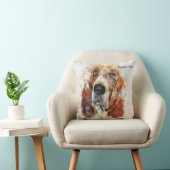 パーソナライズな粋な水彩画のバセットハウンド クッション (椅子)