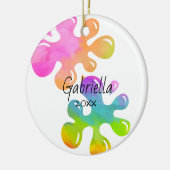 パーソナライズな粘着物のクリスマスのオーナメント セラミックオーナメント (左)