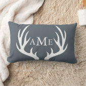 パーソナライズな素朴でモダンな国のシカの(雄ジカの)枝角 ランバークッション (ブランケット)