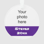 パーソナライズな紫色および黒いフットボールのオーナメント オーナメント (裏面)