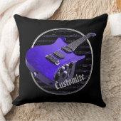 パーソナライズな紫色のエレキギター クッション (ブランケット)
