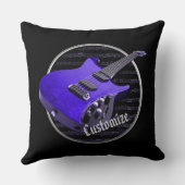 パーソナライズな紫色のエレキギター クッション (裏面)