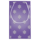 パーソナライズな紫色のクリスマスツリーのギフトバッグ スモールペーパーバッグ (裏面)