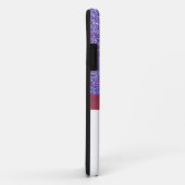 パーソナライズな紫色のグリッター、ピンクの印刷された弓 Case-Mate iPhoneケース (裏面/右)