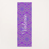パーソナライズな紫色のピンクおよびターコイズの曼荼羅 ヨガマット (正面)