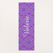 パーソナライズな紫色のピンクおよびターコイズの曼荼羅 ヨガマット (裏面)