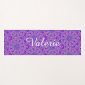 パーソナライズな紫色のピンクおよびターコイズの曼荼羅 ヨガマット (正面(横))