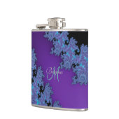 パーソナライズな紫色のフラクタルのモノグラムのフラスコ フラスク (左)