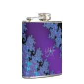 パーソナライズな紫色のフラクタルのモノグラムのフラスコ フラスク (右)