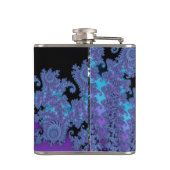 パーソナライズな紫色のフラクタルのモノグラムのフラスコ フラスク (裏面)