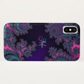 パーソナライズな紫色のフラクタルのiPhone Xの箱 Case-Mate iPhoneケース (裏面(横))