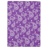 パーソナライズな紫色のペイズリーのクリップボード クリップボード (裏面)