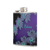 パーソナライズな紫色の人々のPleaserのフラクタルのフラスコ フラスク (左)