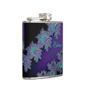 パーソナライズな紫色の人々のPleaserのフラクタルのフラスコ フラスク (右)