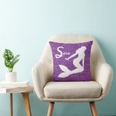 パーソナライズな紫色の人魚 クッション (椅子)