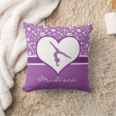 パーソナライズな紫色の花模様の体操 クッション (ブランケット)