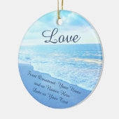 パーソナライズな結婚式のオーナメント、ビーチのオーナメント セラミックオーナメント (左)