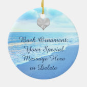 パーソナライズな結婚式のオーナメント、ビーチのオーナメント セラミックオーナメント (裏面)