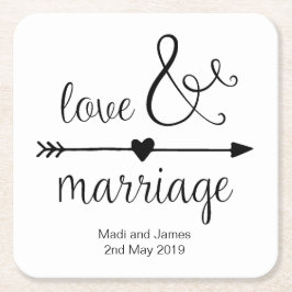 パーソナライズな結婚式のコースター スクエアペーパーコースター