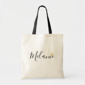 パーソナライズな結婚式のトート-モダンでフェイクな金ゴールドのハート トートバッグ (正面)