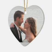 パーソナライズな結婚式の写真のオーナメント セラミックオーナメント (左)