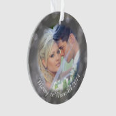 パーソナライズな結婚式の写真の休日のオーナメント オーナメント (正面)