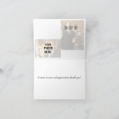 パーソナライズな結婚式の写真は感謝していしています サンキューカード (内部)