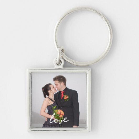 パーソナライズな結婚式の写真愛記念品Keychain キーホルダー (正面)