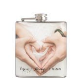 パーソナライズな結婚式の写真永久に及び常に フラスク (正面)