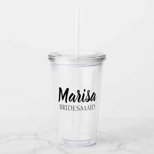 パーソナライズな結婚式の新婦付添人/メイド・オブ・オーナー（花嫁付き添い人） アクリルタンブラー (正面)
