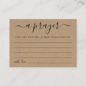 パーソナライズな結婚式の祈りの言葉カード-素朴なクラフト コーリングカード (正面)