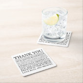 パーソナライズな結婚式はコースター感謝していしています スクエアペーパーコースター (インサイチュ)