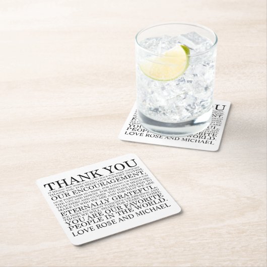 パーソナライズな結婚式はコースター感謝していしています スクエアペーパーコースター (インサイチュ)