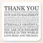 パーソナライズな結婚式はコースター感謝していしています スクエアペーパーコースター (正面)