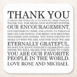 パーソナライズな結婚式はコースター感謝していしています スクエアペーパーコースター