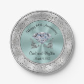 パーソナライズな結婚記念日の紙皿 ペーパープレート (正面)